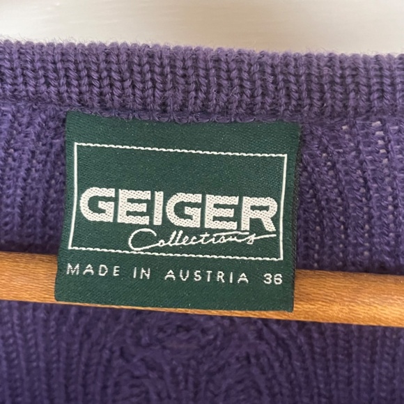 Austrian Wool Geiger Collections Royal Purple Textured Knit Cardigan Tag/Size 36 - Picture 5 of 16